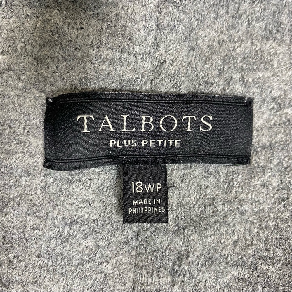TALBOTS Broiled Boucle Gray Wool Blend Jacket Coat 18 Plus Petite Pocket Unlind - Picture 15 of 16